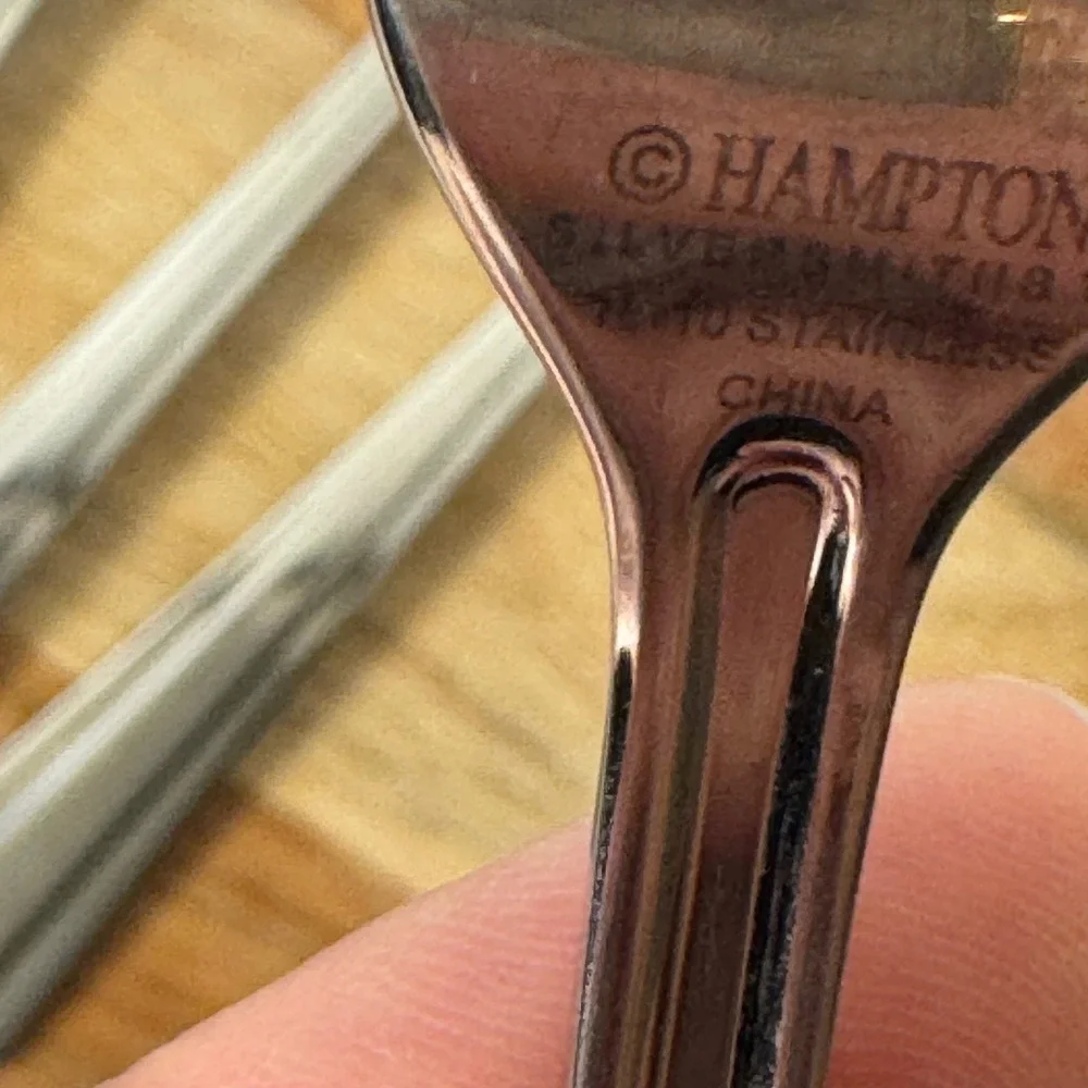 Hampton Silversmiths Cocktail Forks Set of 6 Silver 18/10 Stainless Fan Handle